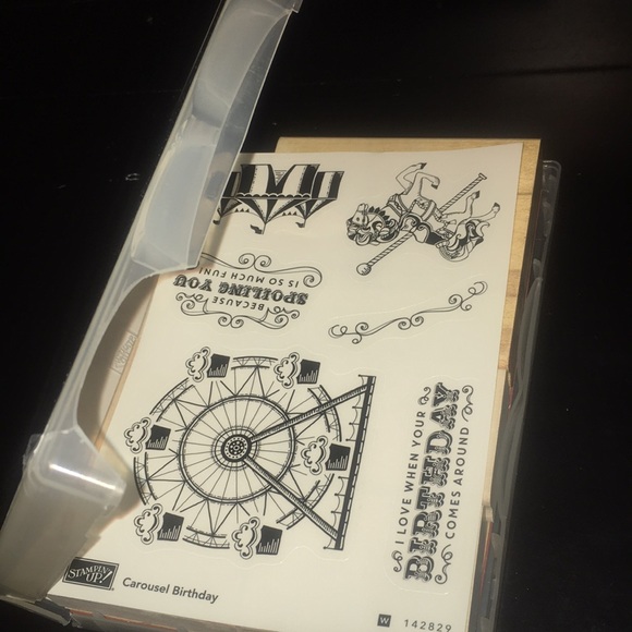 Stampin’Up Carousel Birthday:unmounted wood blocks - used - box has some damage. - Picture 5 of 11